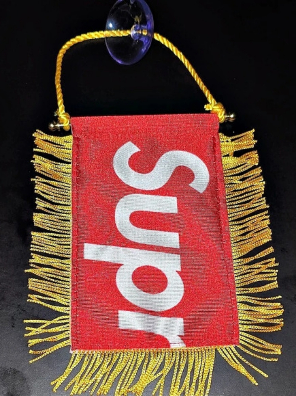 Supreme Fringed Banner Dashboard Flag Mini Pennant FW26 Free Gift - BNIP Red